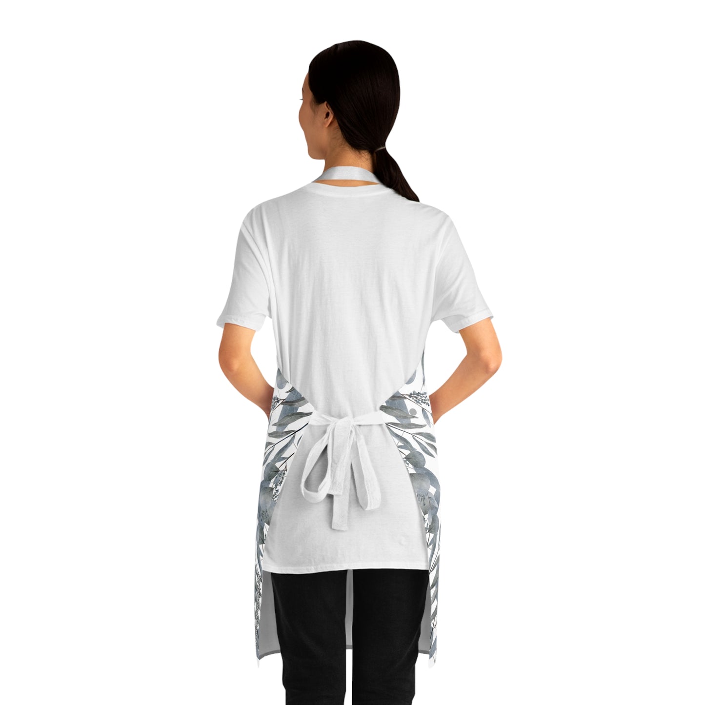 World's Best Mom Grey Floral Apron with Pockets