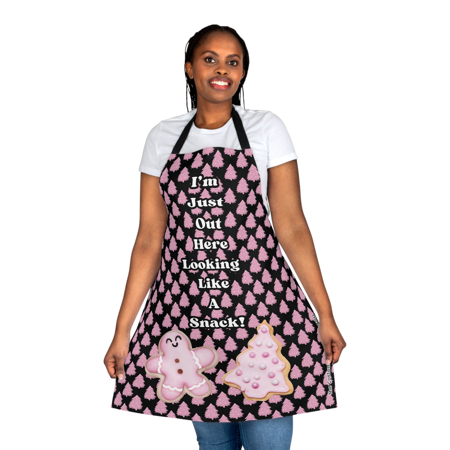 I'm Just Out Here looking Like A Snack Pink Retro Christmas Apron