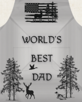 World's Best Dad Black and White Hunting Themed Apron