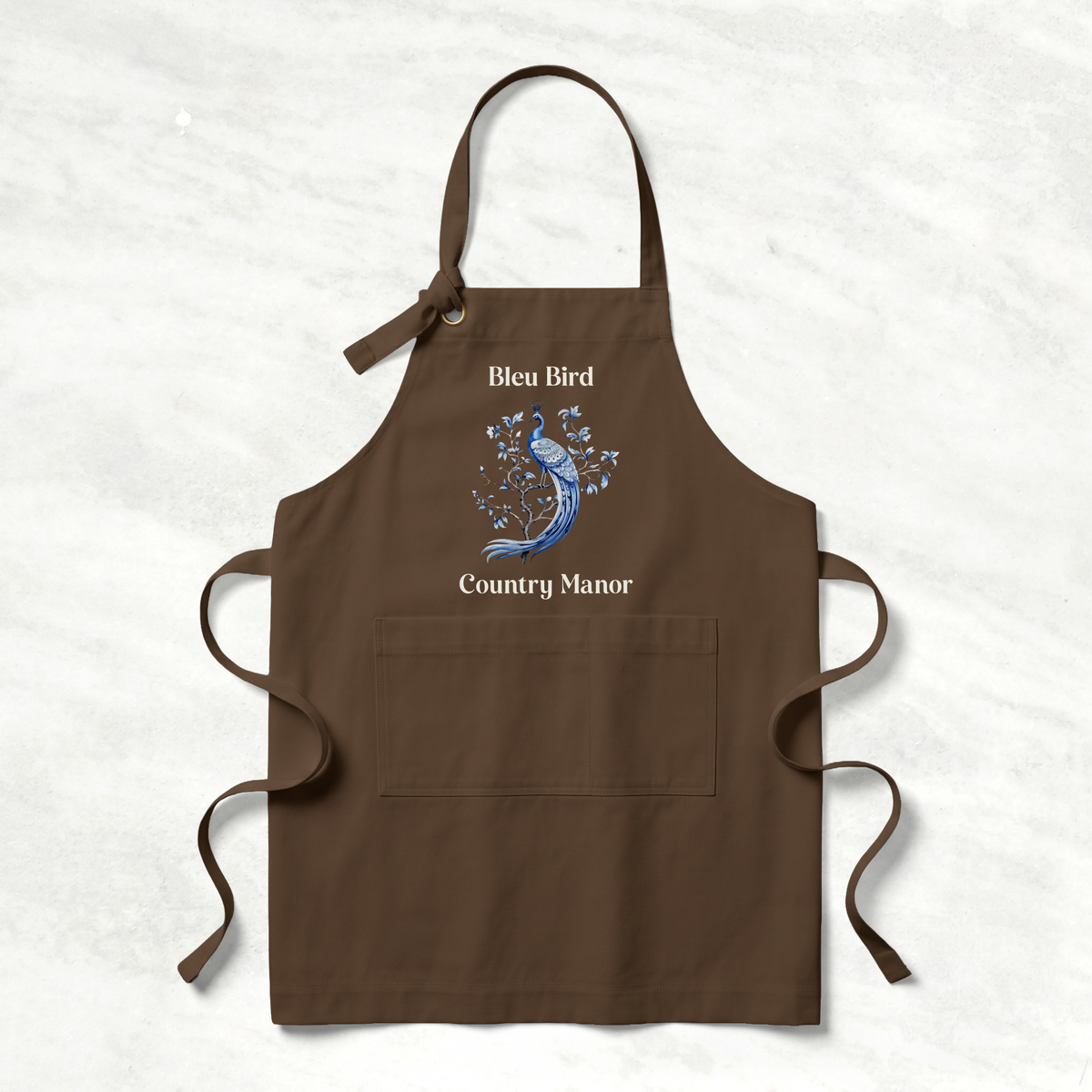 Customizable Blue Peacock House Merch Apron