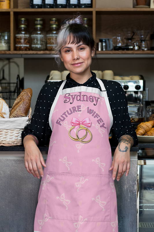 Custom Bride-to-Be Coquette Future Wifey Apron
