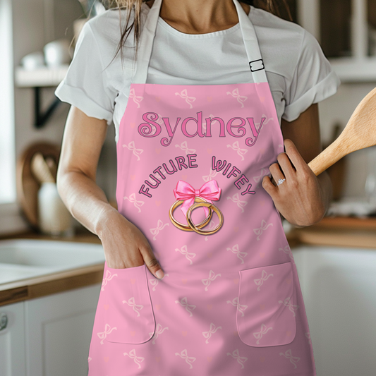 Custom Bride-to-Be Coquette Future Wifey Apron