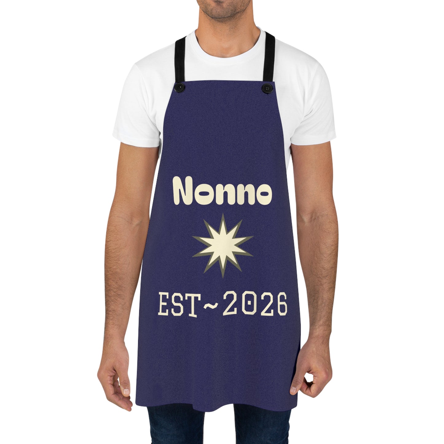 Customizable New Grandpa Gift - "NONNO EST 2026" Pregnancy Announcement Men's Apron