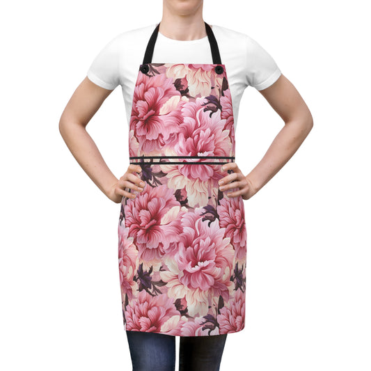 Romantic Coquette Pink Peony Apron for Her