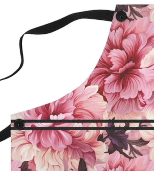 Romantic Coquette Pink Peony Apron for Her