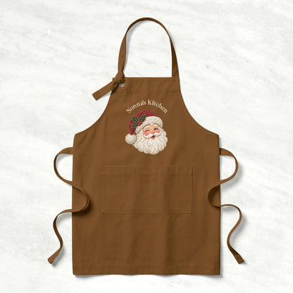 Personalized Vintage Santa Christmas Apron | Custom Text Holiday Gift