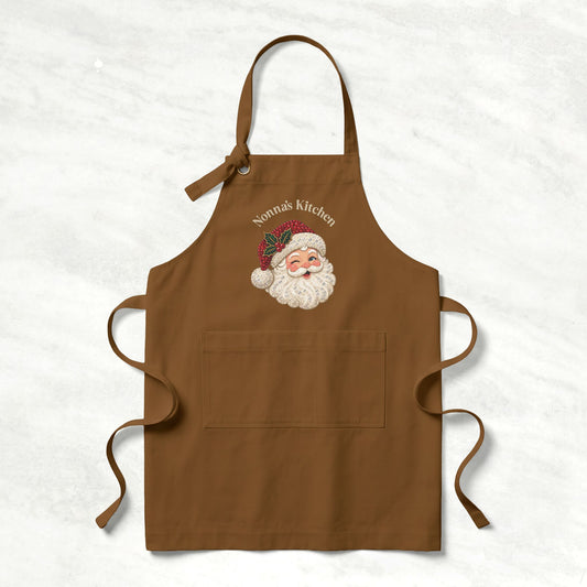 Personalized Vintage Santa Christmas Apron | Custom Text Holiday Gift