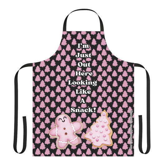 I'm Just Out Here looking Like A Snack Pink Retro Christmas Apron