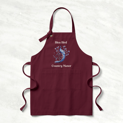 Customizable Blue Peacock House Merch Apron