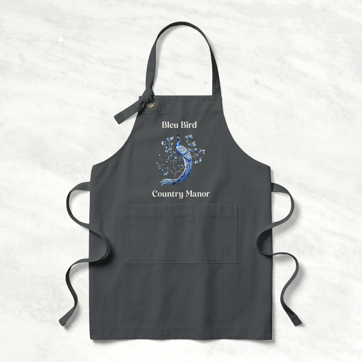 Customizable Blue Peacock House Merch Apron