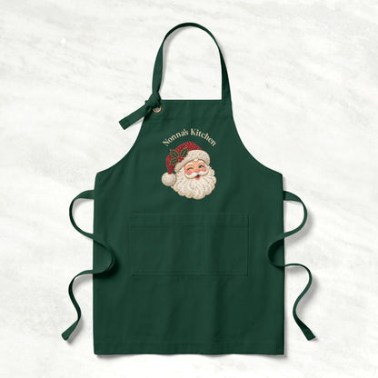 Personalized Vintage Santa Christmas Apron | Custom Text Holiday Gift
