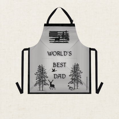 World's Best Dad Black and White Hunting Themed Apron