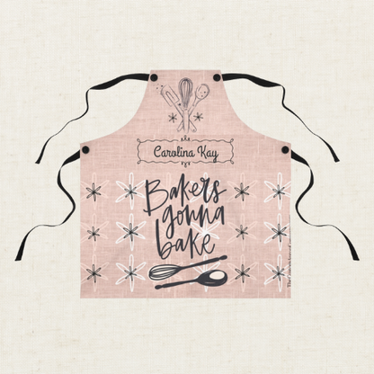🍰 Personalized “Bakers Gonna Bake” Apron – Retro Style, Custom Name Gift for Bakers