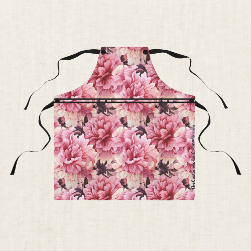 Romantic Coquette Pink Peony Apron for Her