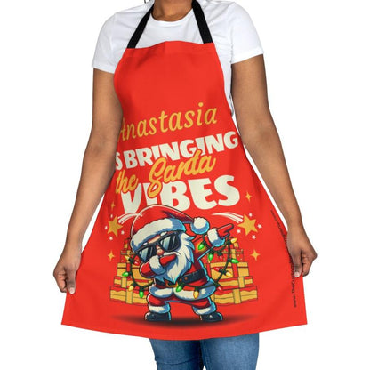 Custom Red Retro Santa Christmas Apron