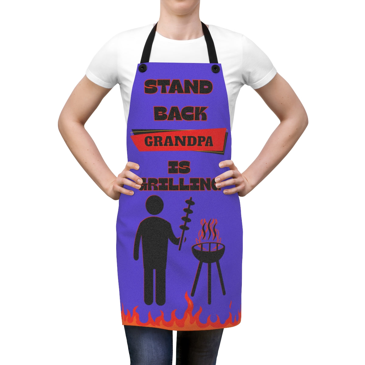 👴🏼🔥 Custom Grilling Apron – “Stand Back, [Your Name] Is Grilling” Funny BBQ Gift