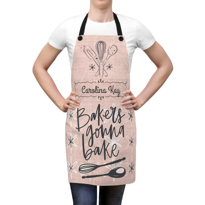 🍰 Personalized “Bakers Gonna Bake” Apron – Retro Style, Custom Name Gift for Bakers