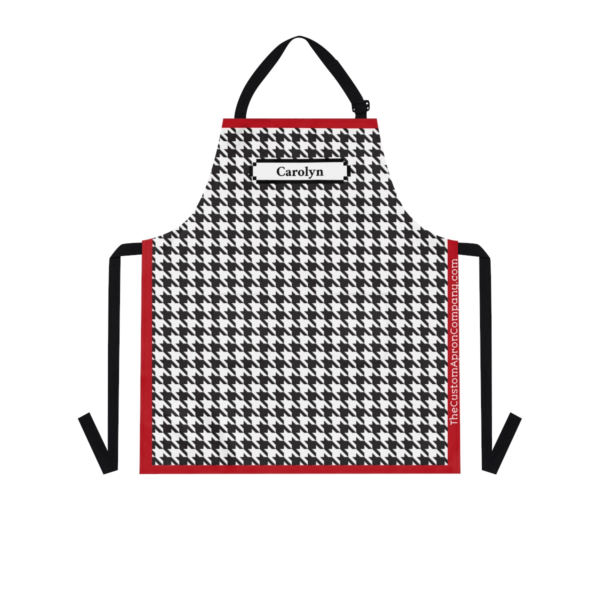 Custom Black, White and Red Houndstooth Apron