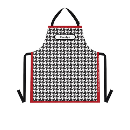 Custom Black, White and Red Houndstooth Apron