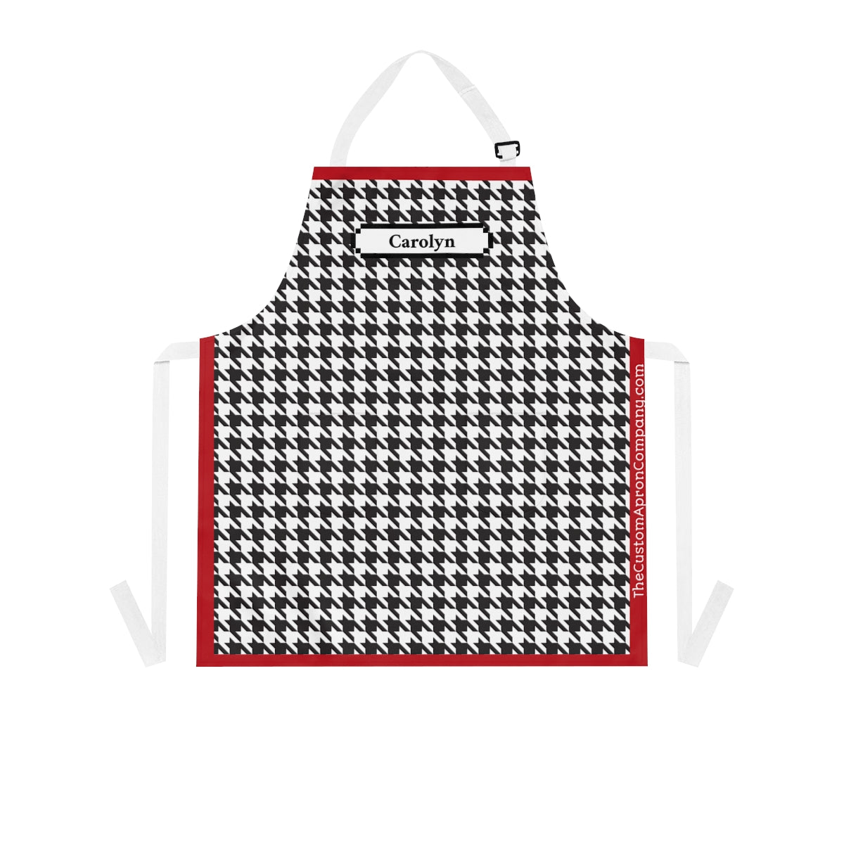 Custom Black, White and Red Houndstooth Apron