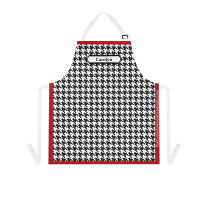 Custom Black, White and Red Houndstooth Apron