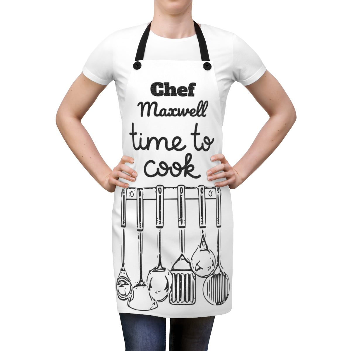 Personalized Funny Black and White Chef Apron