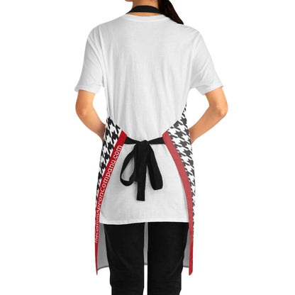 Custom Black, White and Red Houndstooth Apron