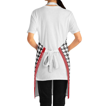 Custom Black, White and Red Houndstooth Apron