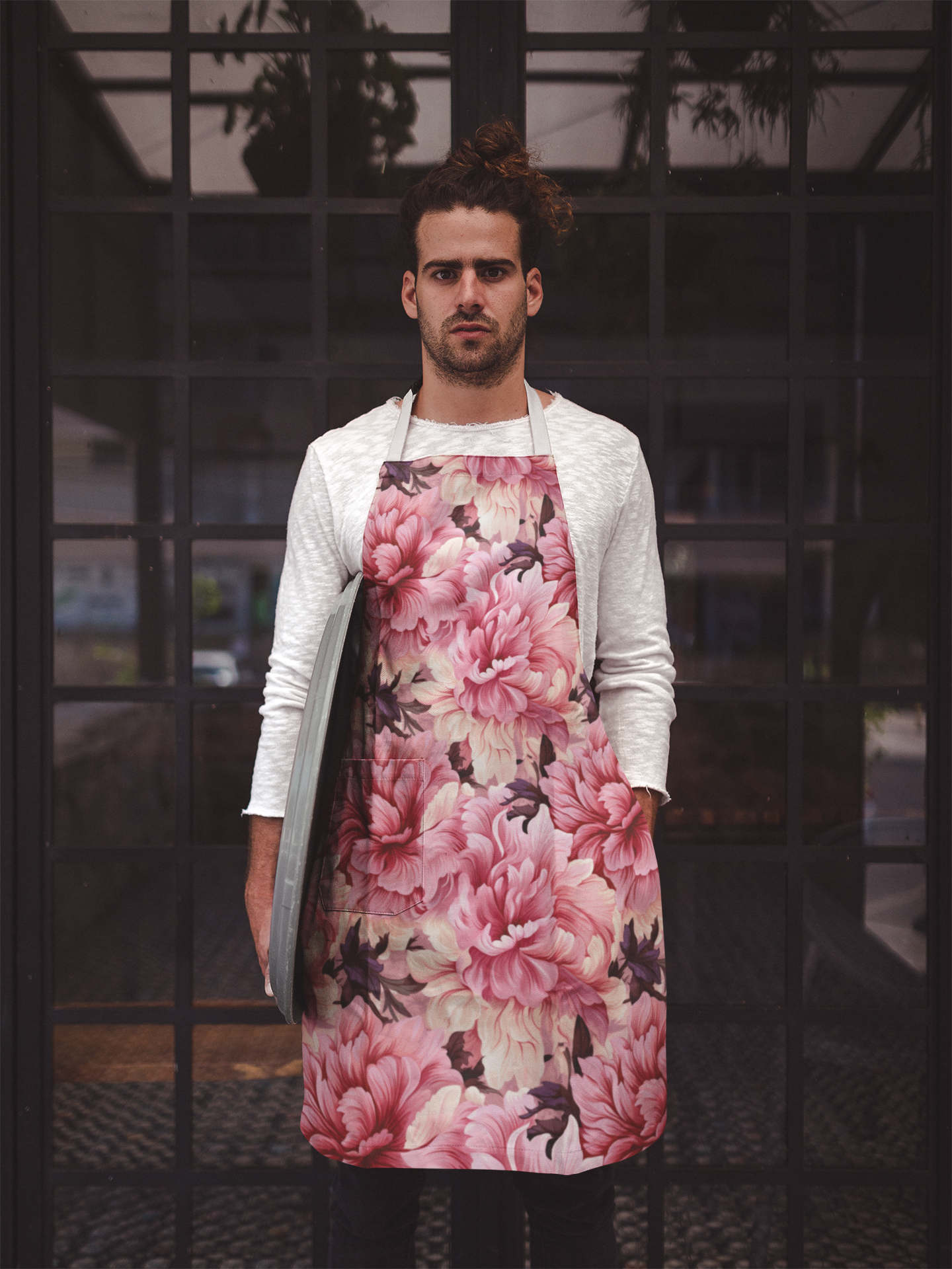 Romantic Coquette Pink Peony Apron for Her