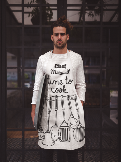 Custom Funny Black and White Chef Apron