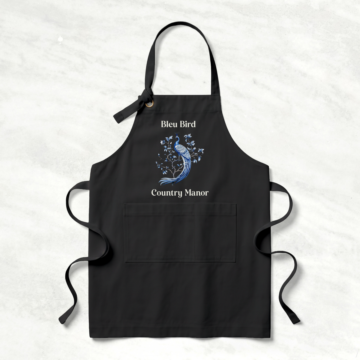 Customizable Blue Peacock House Merch Apron