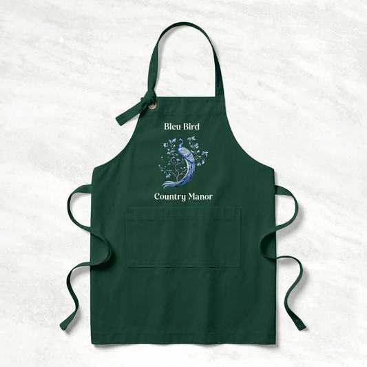 Customizable Blue Peacock House Merch Apron