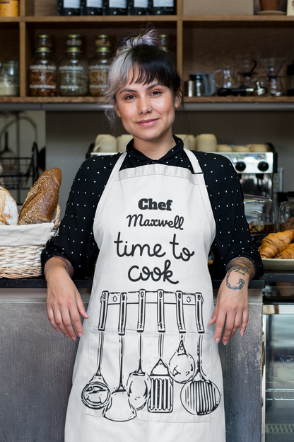 Custom Funny Black and White Chef Apron