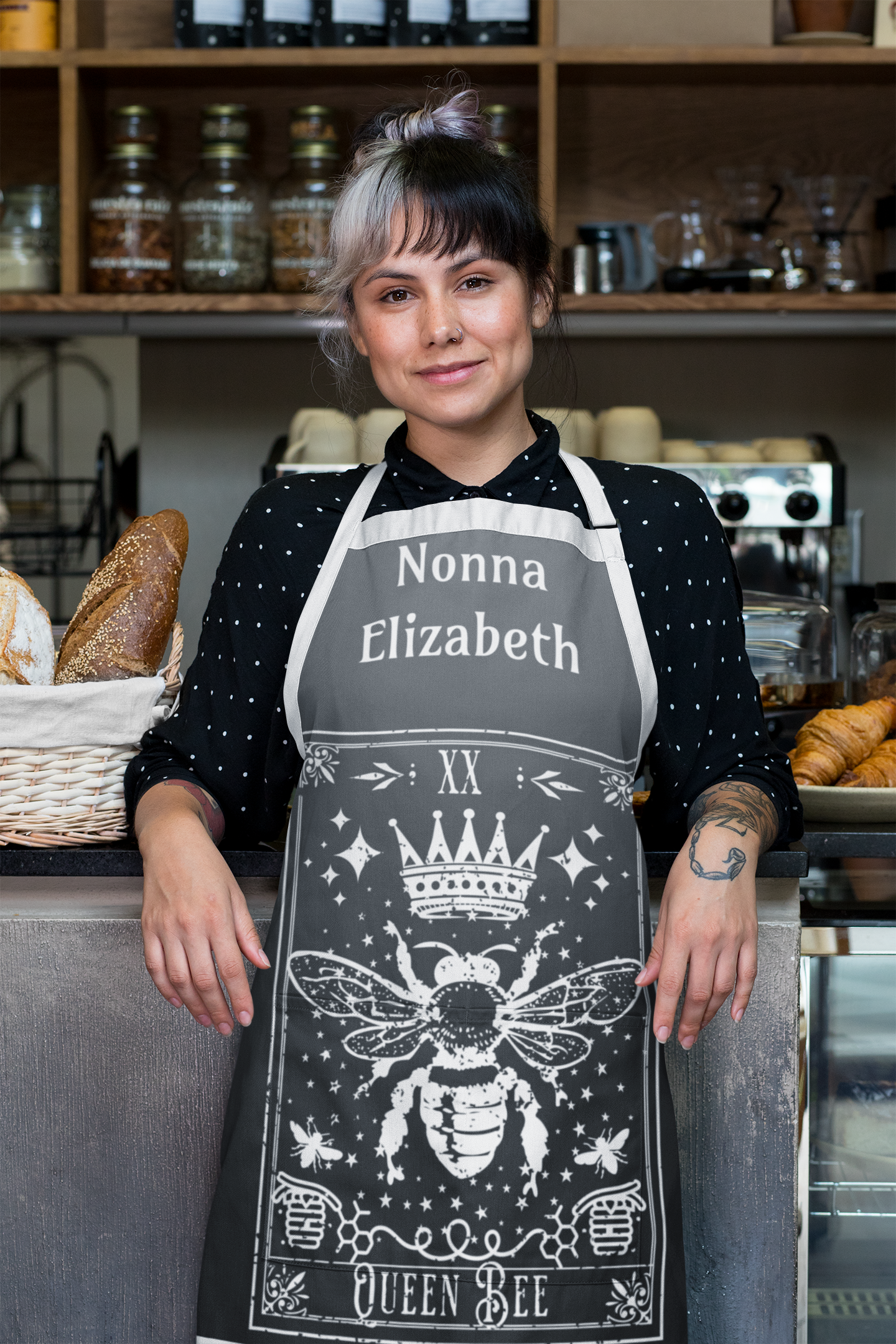 Custom Queen Bee Apron with Pockets for Her